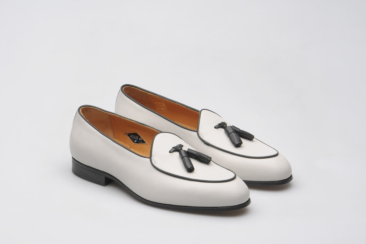 Wildsmith Model 88 mens leather-soled belgian tassel loafers