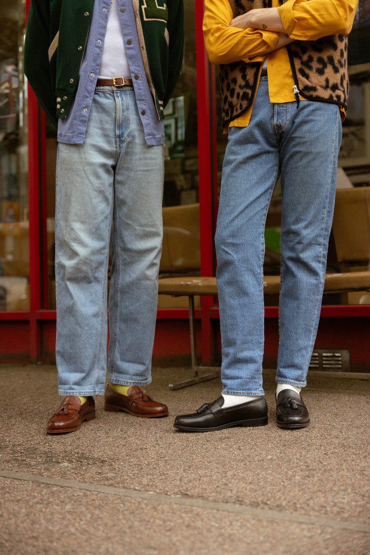 Models wearing Model 27 loafers