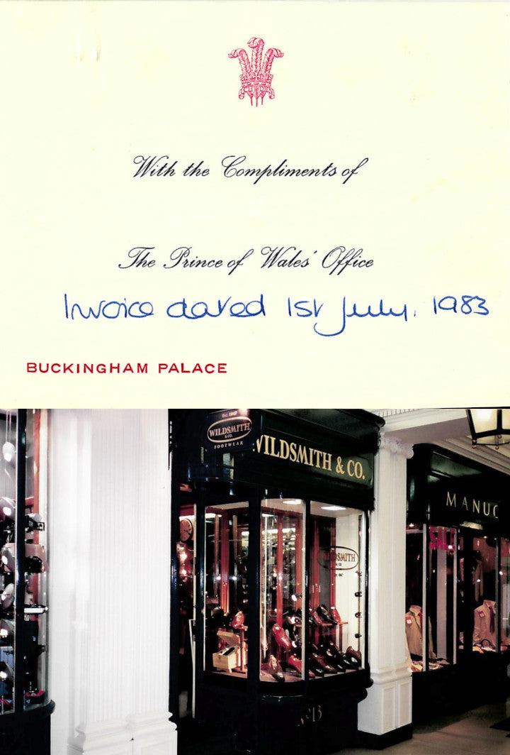 Image of a receipt from Buckingham Palace and the London shop