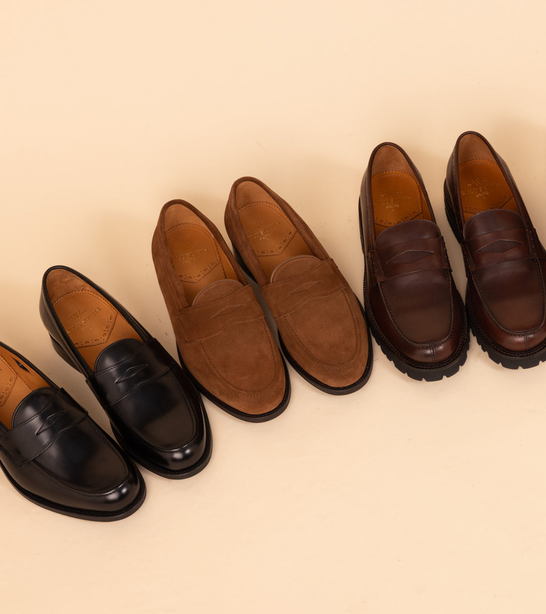Wildsmith shoes in a row
